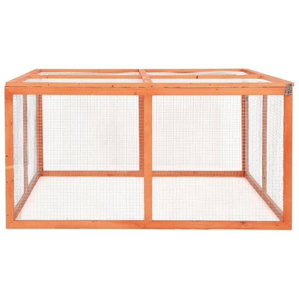 vidaXL Kaninbur 124x120x60 cm heltre gran