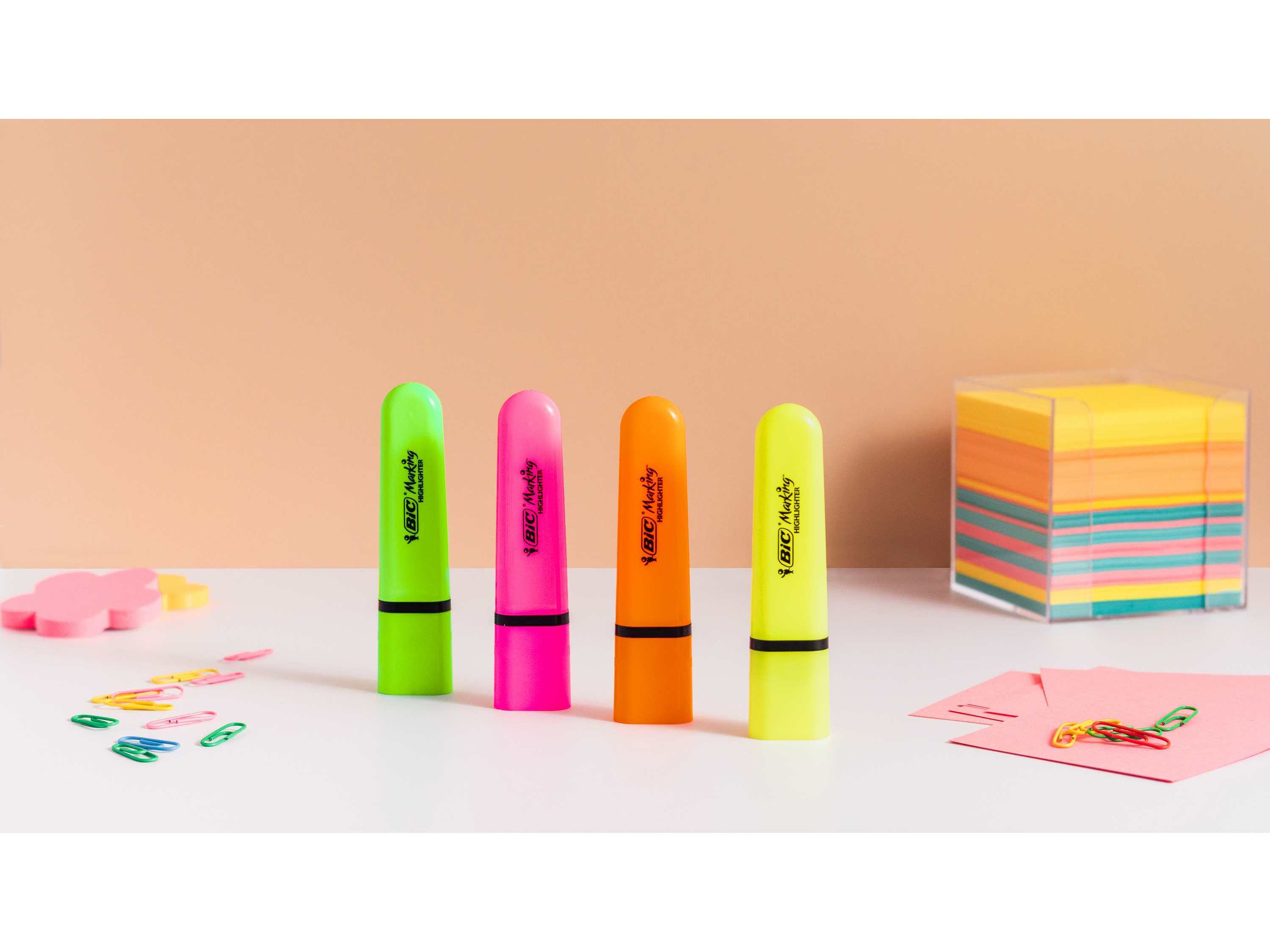 SUBLINHADORES BIC NEON 4 UNIDADES CORES SORTIDAS