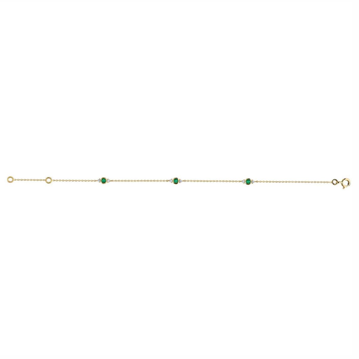 Bracelet Brillaxis Émeraude oxydes or 18 carats