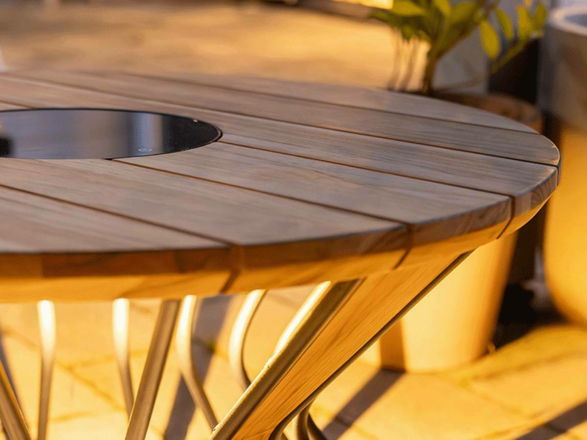 Cosi Fires Cosilumia Ø 52 cm verlichte loungetafel - Teak