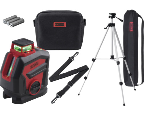 JC Schwarz 360° Kruislijnlaser Professional 25 m met statief, groene laser incl. accessoires
