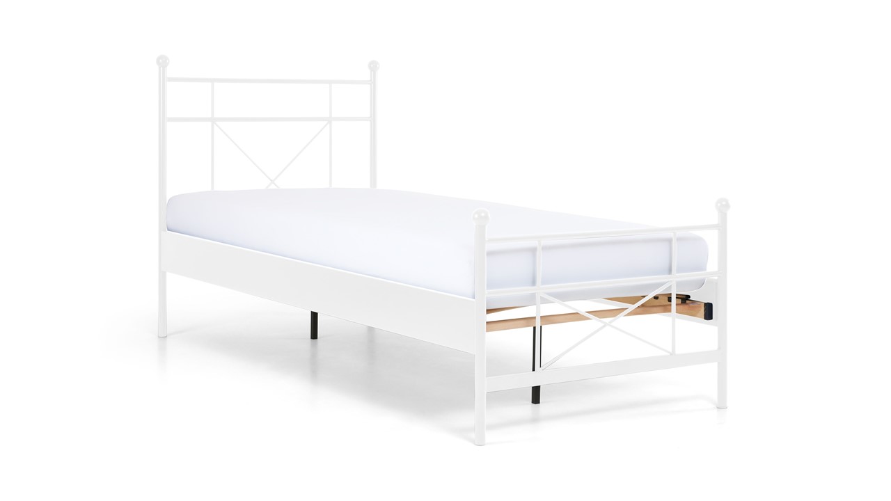 Bed Milano 1-persoons wit