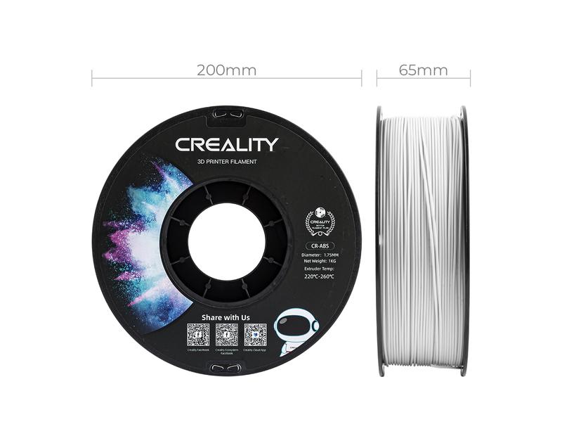 Creality Filament ABS, Weiss, 1.75 mm, 1 kg ABS 3D Drucker Filament