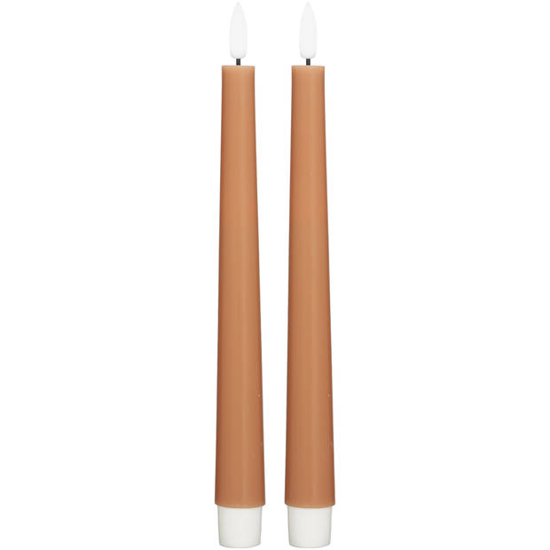 Blokker LED Dinerkaars Taper - 2 stuks - Cognac