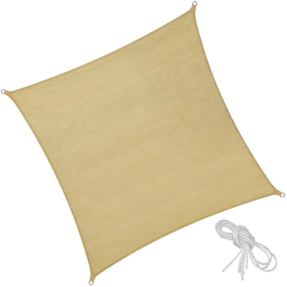 tectake Polyethyleen zonnezeil vierkant beige, Beige