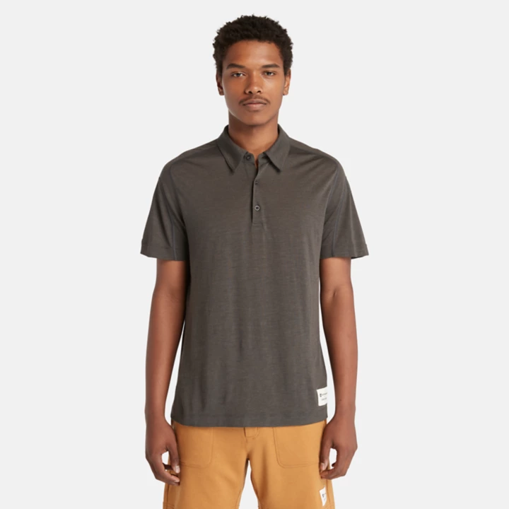 Polo Timberland x Icebreaker em Linho Merino para Homem, Cinza Escuro