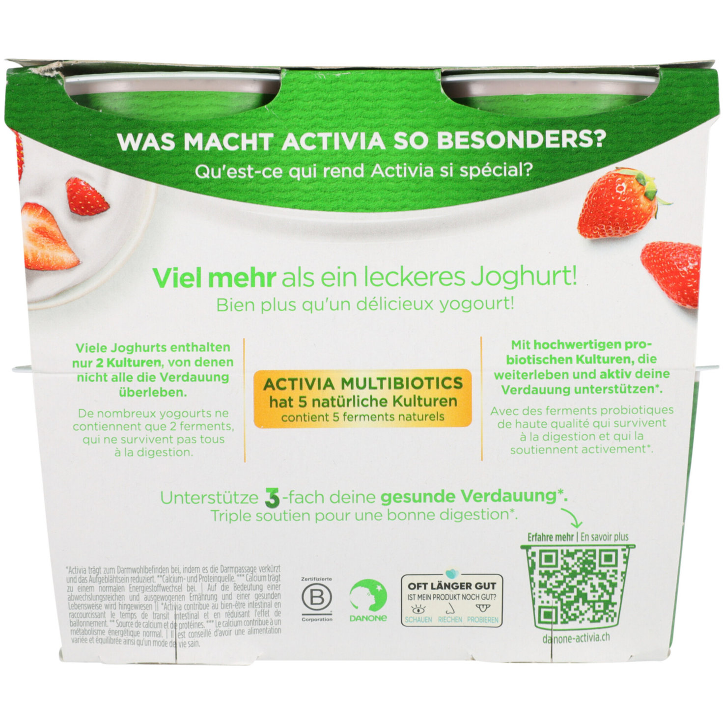 Activia probiotischer Joghurt Erbeere 4x115g