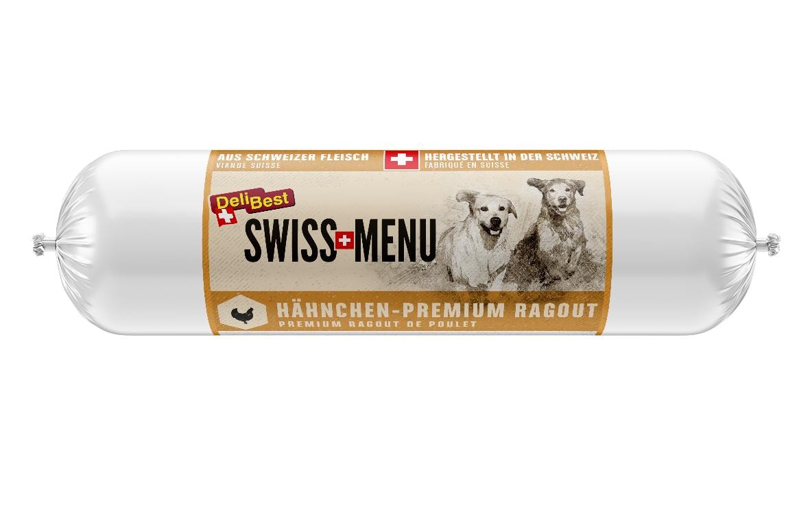 Nassfutter SWISS MENU PremiumRagout Hähnchen, 400 gAlleinfuttermittel für ausgewachsene Hunde