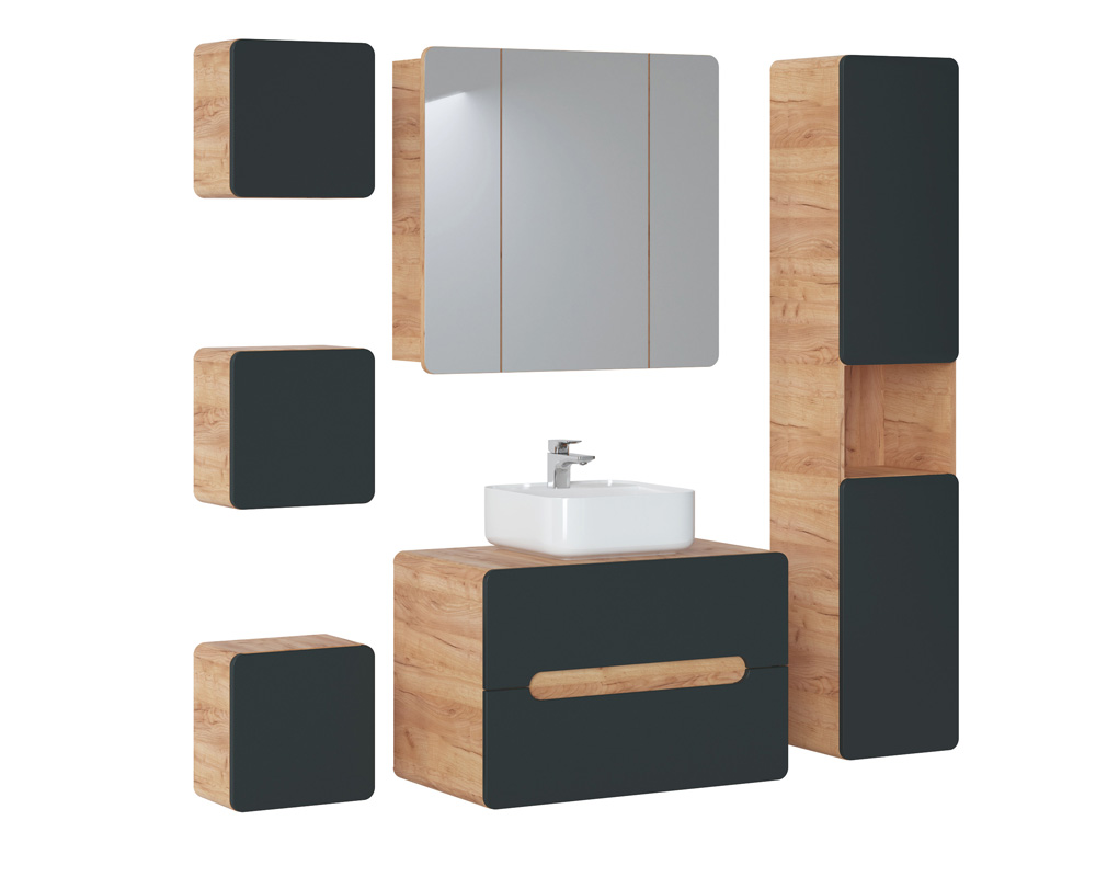 Comad Aruba Cosmos 831 FSC kleine kast 35x35cm eiken/antraciet