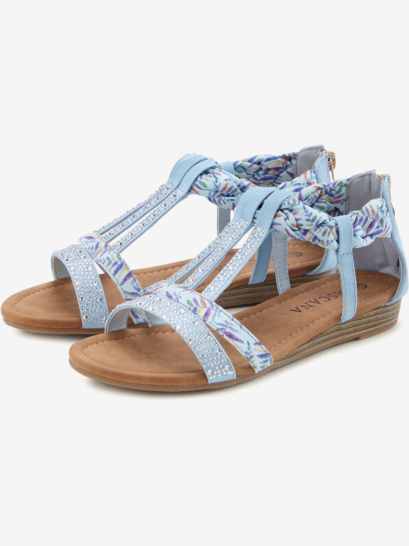 Sandales superbes éléments décoratifs, brides raffinées et petites pierres brillantes fantaisie