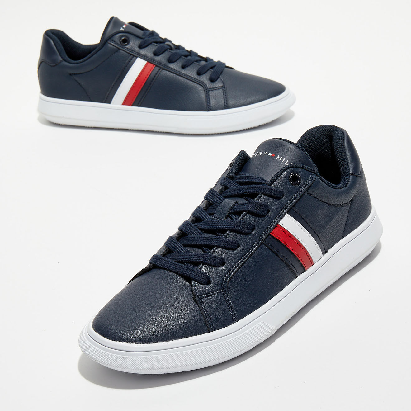 Tommy Hilfiger Baskets en Cuir Corporate Cupsole bleu marine