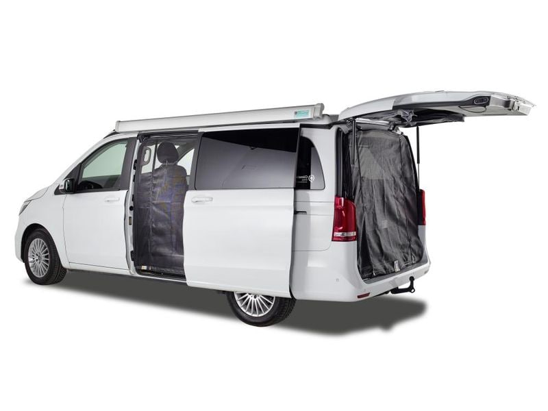 Van Quito Schiebetürenmoskitonetz, Magnet RV, fine-mesh Mer Schiebetürenmoskitonetz Magnetreissverschluss, Mercedes Benz Sprinter 910 (ab 2018), Beifahrerseite rechts, Maschenweite Fine-mesh
