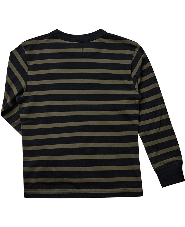 Mads Nørgaard - Copenhagen Cotton Jersey Stripe Carlito Tee LS Grøn og sort striber