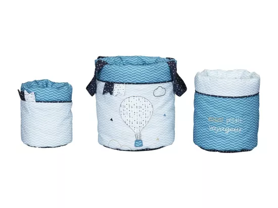 Panière Gigognes en coton Bleu