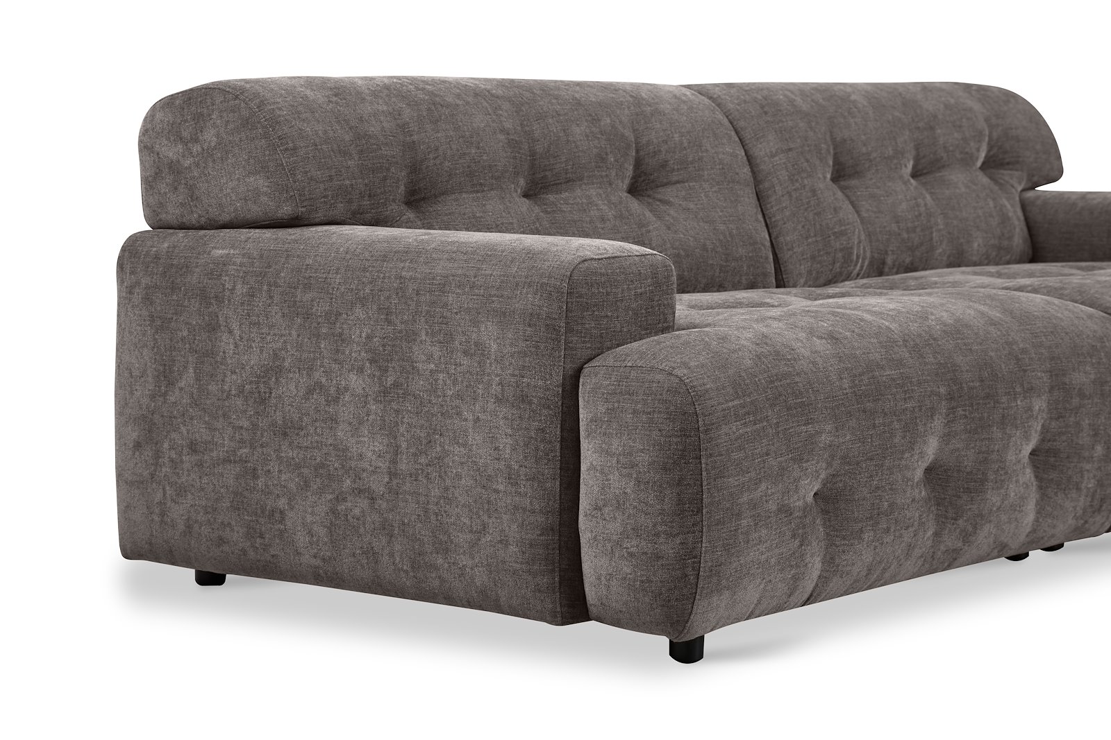 Bob 3-seter Tekstil City 85 Grey med sorte ben.