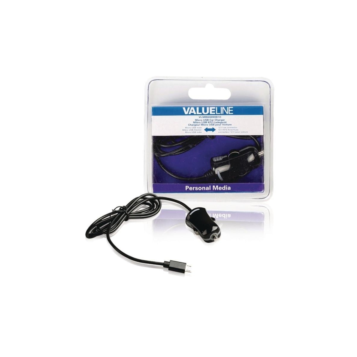 Billader 1-Utgang 2.1 A Micro USB Sort