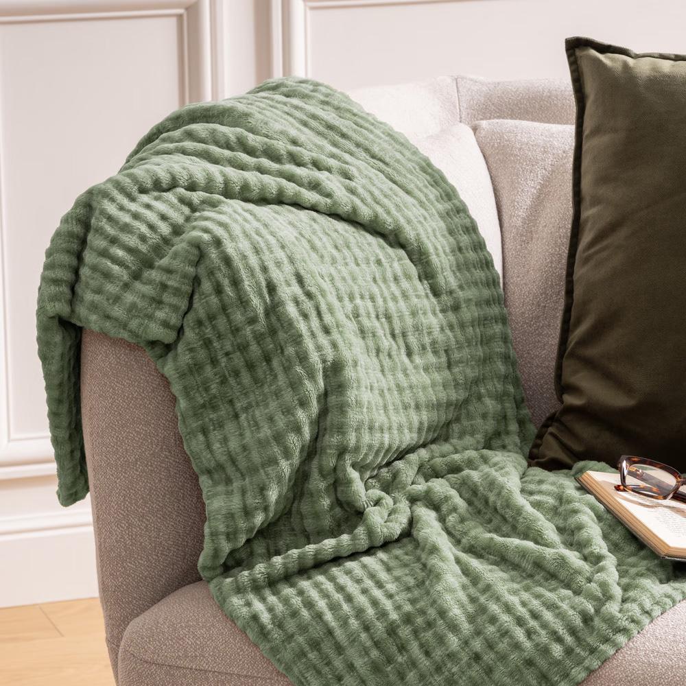 Atmosphera Plaid flanelle 3D Vert Atmosphera Viggo 125x150 cm