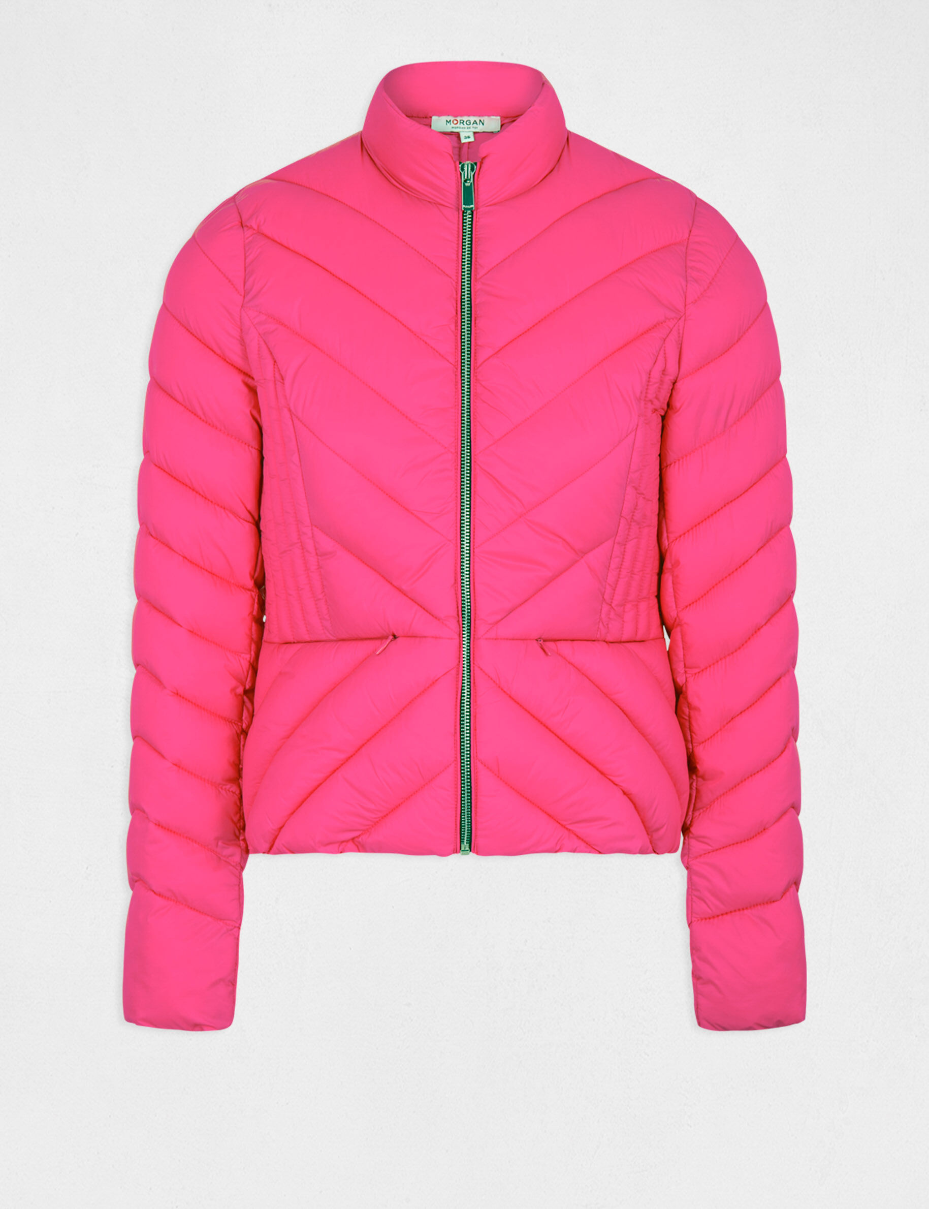 Doudoune droite zippée fuchsia femme - fuchsia