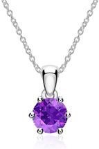 14 karaat witgouden ketting met Amethist hanger
