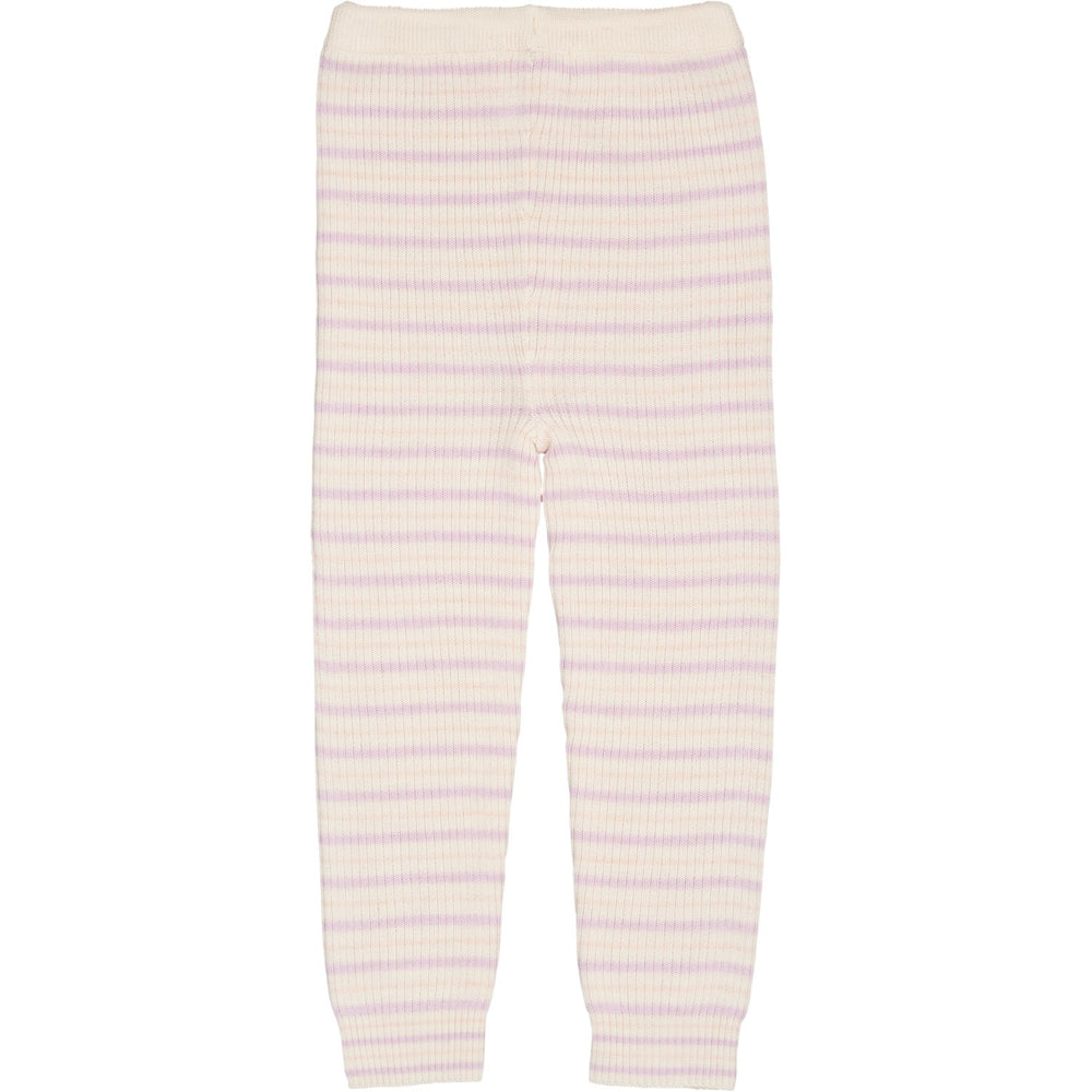 Køb COPENHAGEN COLORS Cream/Lavender/Dusty Rose Combi Merino Classic Rib Leggings W. Drawstrings