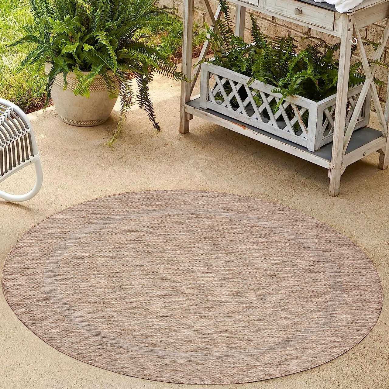 Waschbarer In & Outdoor Teppich Wetterfest Balkon Wasserfest Garten Terasse