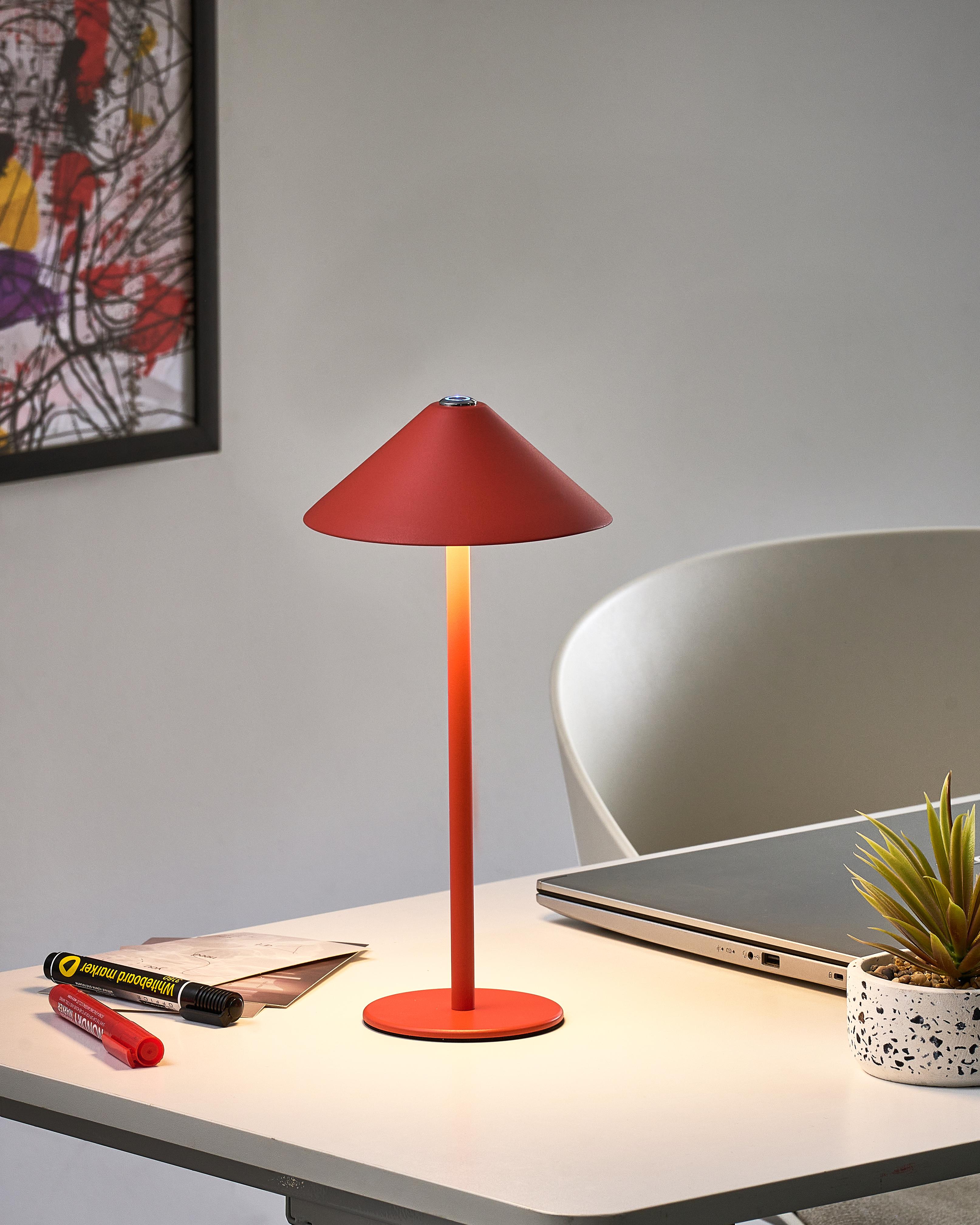 LED draadloze tafellamp MODJO met dimmer Metaal Rood