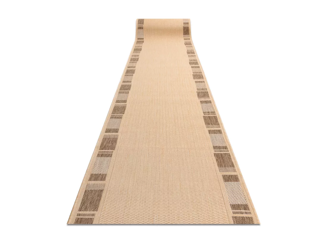 TAPIS DE COULOIR SIZAL FLOORLUX modèle 20195 mais / café 80x600 cm