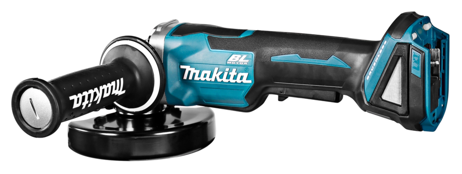 Makita DGA508RTJ 18V Li-Ion Accu haakse slijper set (2x 5.0Ah accu) in Mbox - 125mm - koolborstelloos - softstart