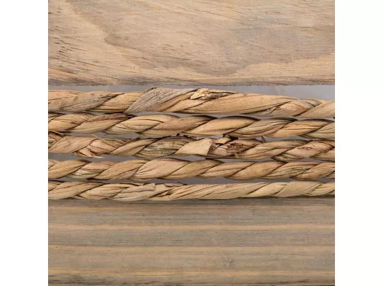 Panier en bois et corde avec poignées marron 25x15x13h