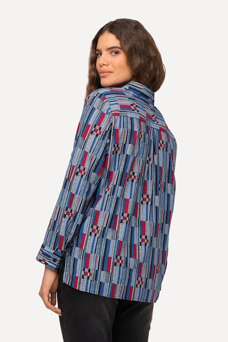 Hemdbluse, Streifenmuster, Hemdkragen, Langarm