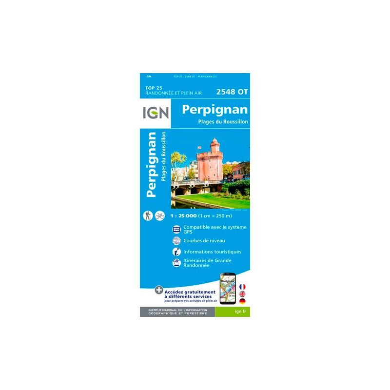 Perpignan.Plages Du Roussillon - Carte topographique