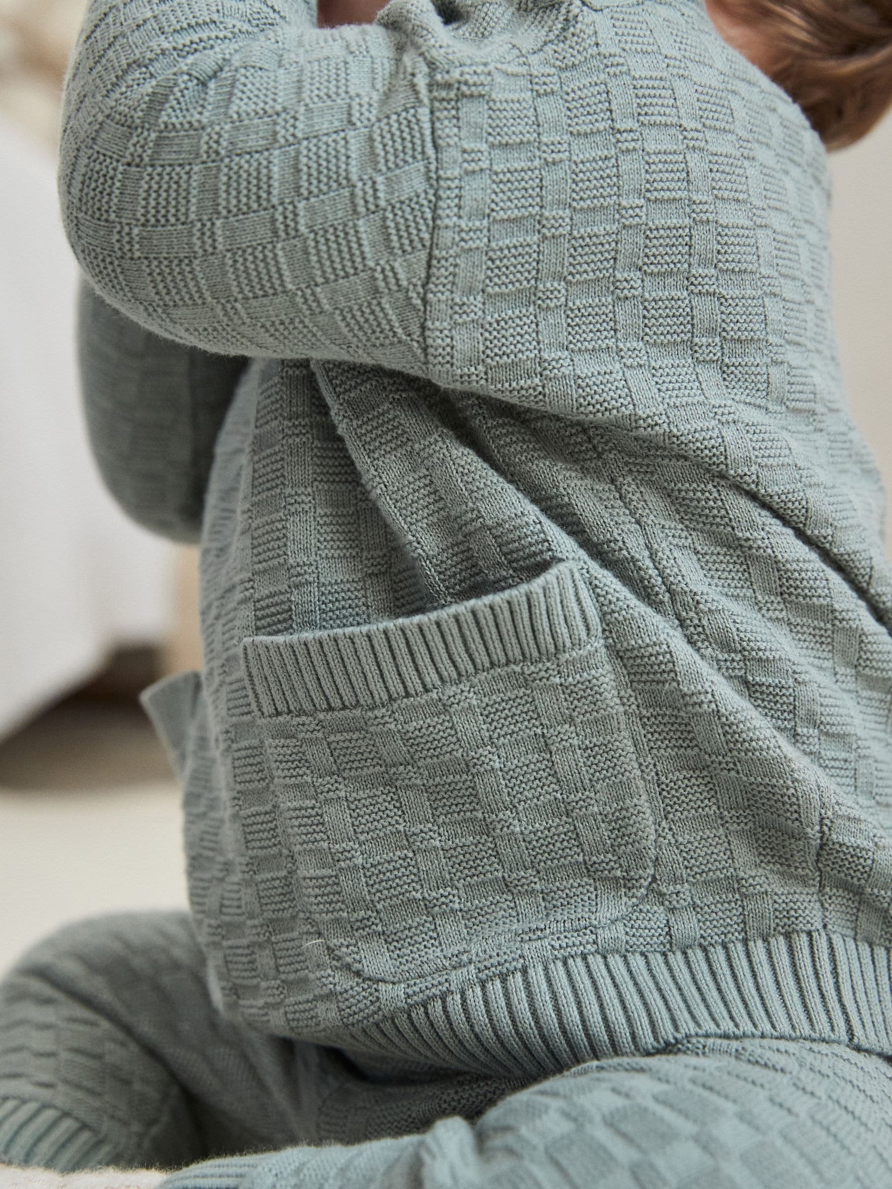 Mineraal - Babyset met gebreide trui en legging van 100% katoen met textuur (0mnd -3jr)