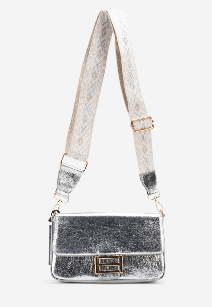 Sac bandoulière femme argent Zarina