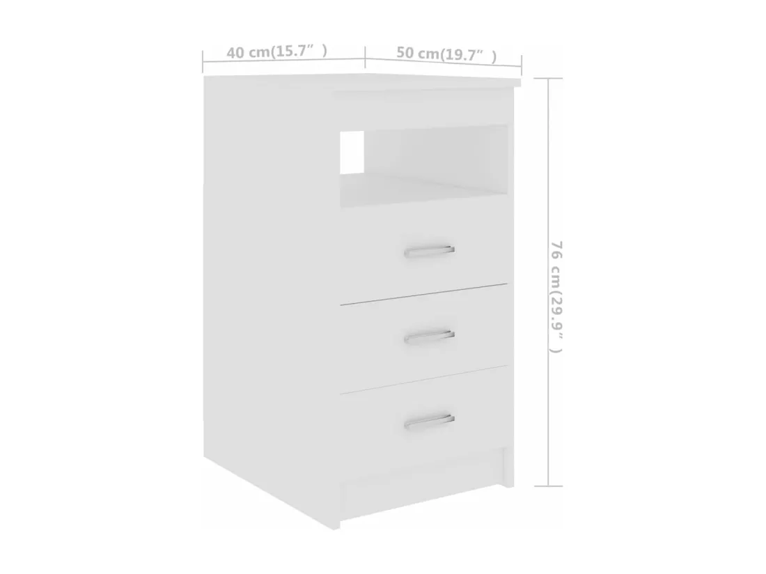 Armoire à tiroirs Blanc 40x50x76 cm Bois d'ingénierie