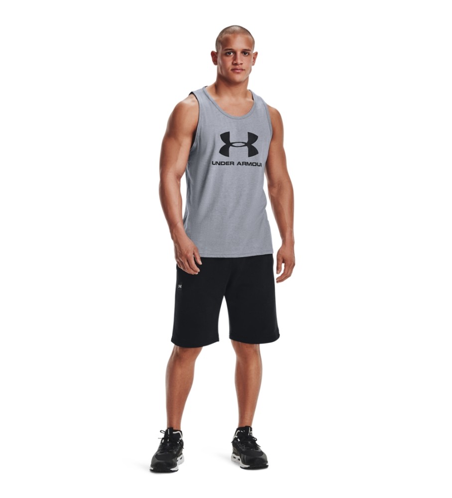 Camiseta regata Under Armour UA Sportstyle com logo, cinza