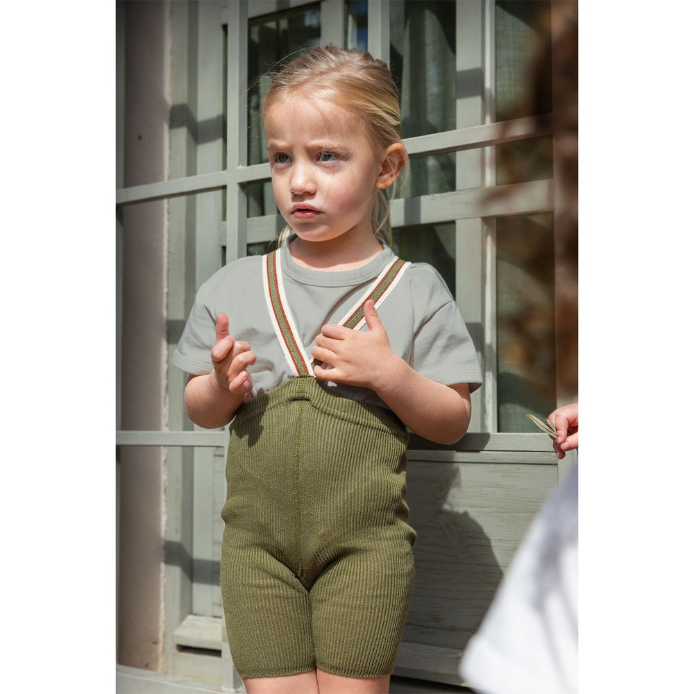 Køb Silly Silas Olive Striped Shorty Tights Med Seler