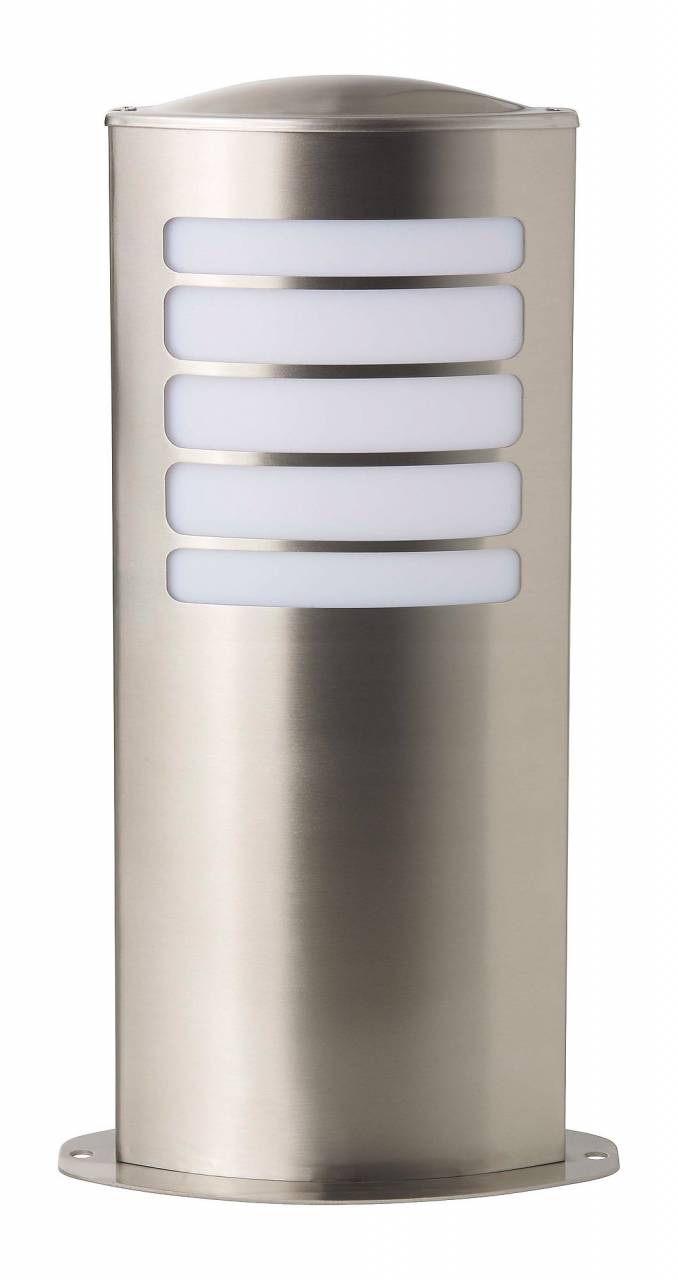 BRILLIANT Lampe Todd Außensockelleuchte 40cm edelstahl | 1x A60, E27, 20W, geeignet für Normallampen (nicht enthalten) | IP-Schutzart: 44 - spritzwassergeschützt