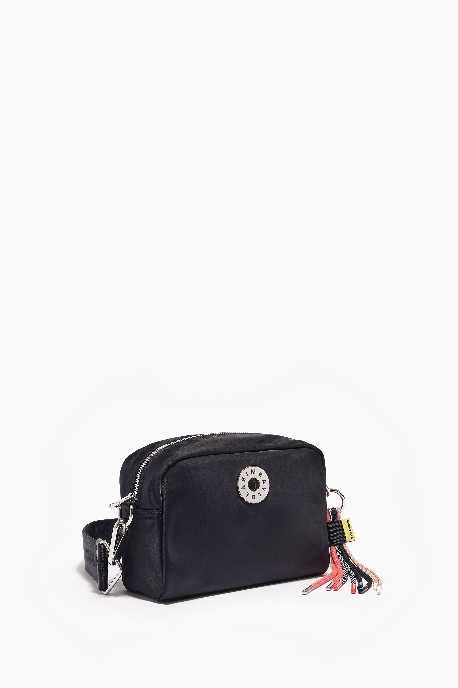 Bolsa de ombro pequena em náilon preto