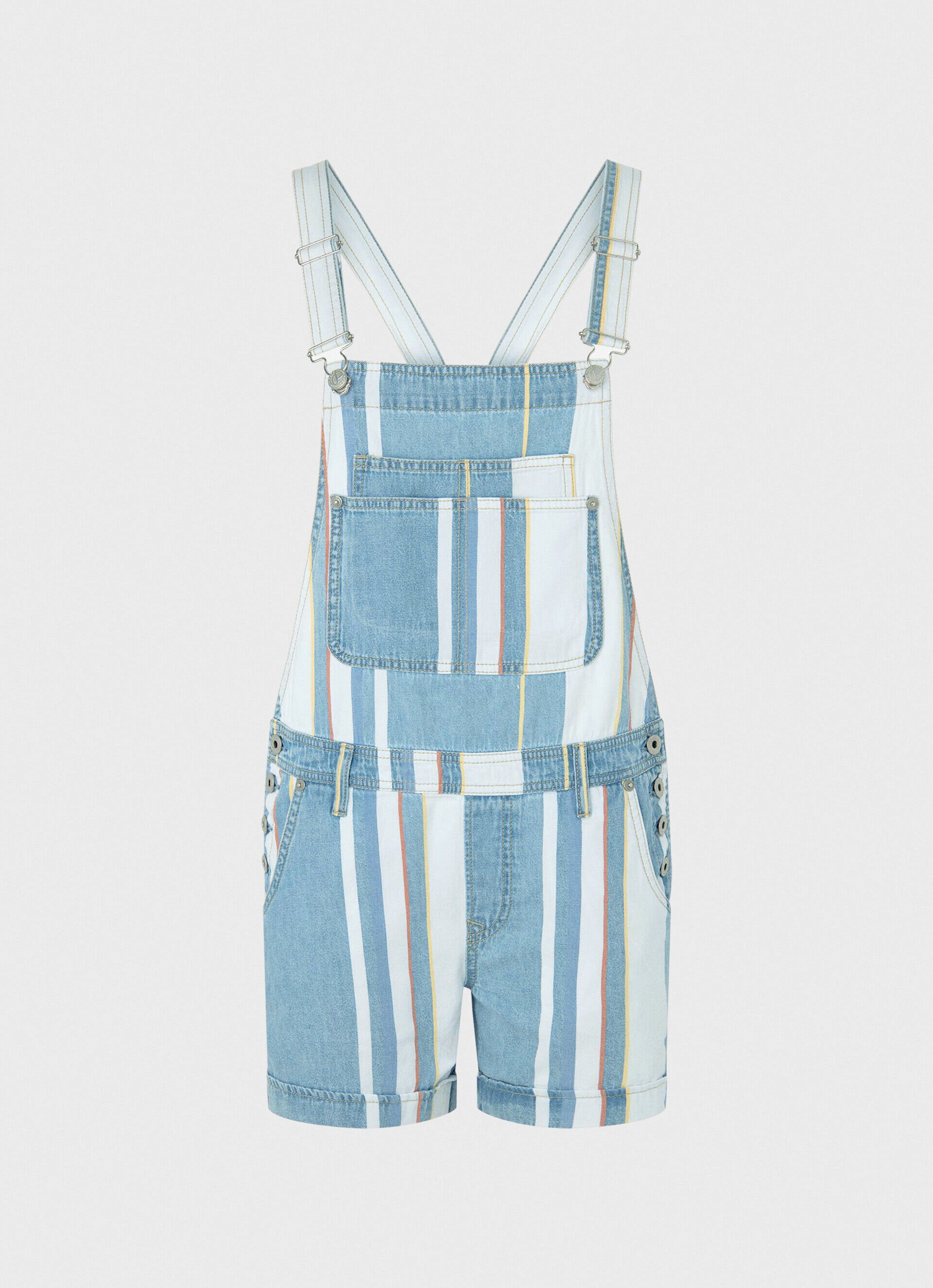 MACACÃO CURTO DE ALGODÃO JEANS - jeans