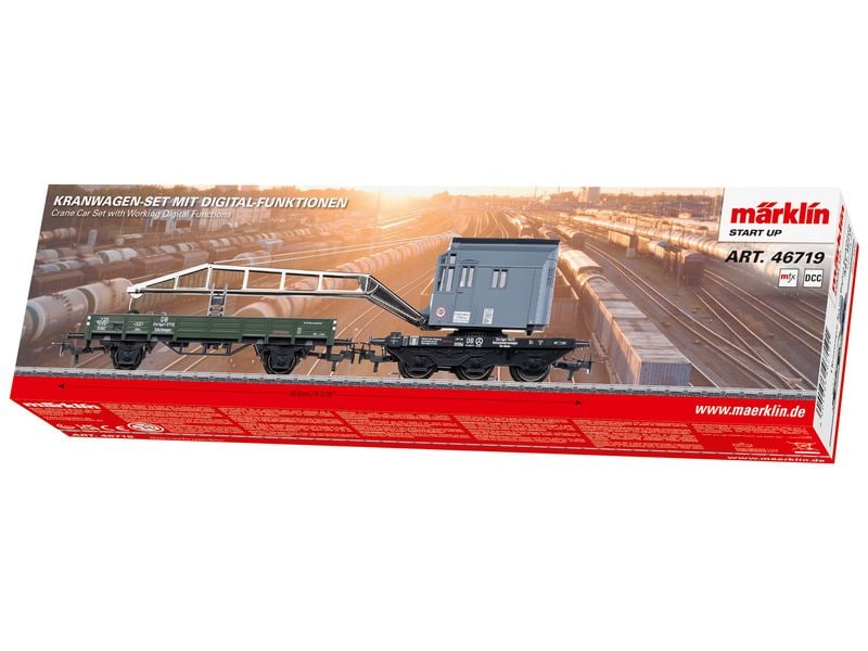 Märklin Kranwagen-Set H0, III Kranwagenset mit digitalen Funktionen und Drehkran