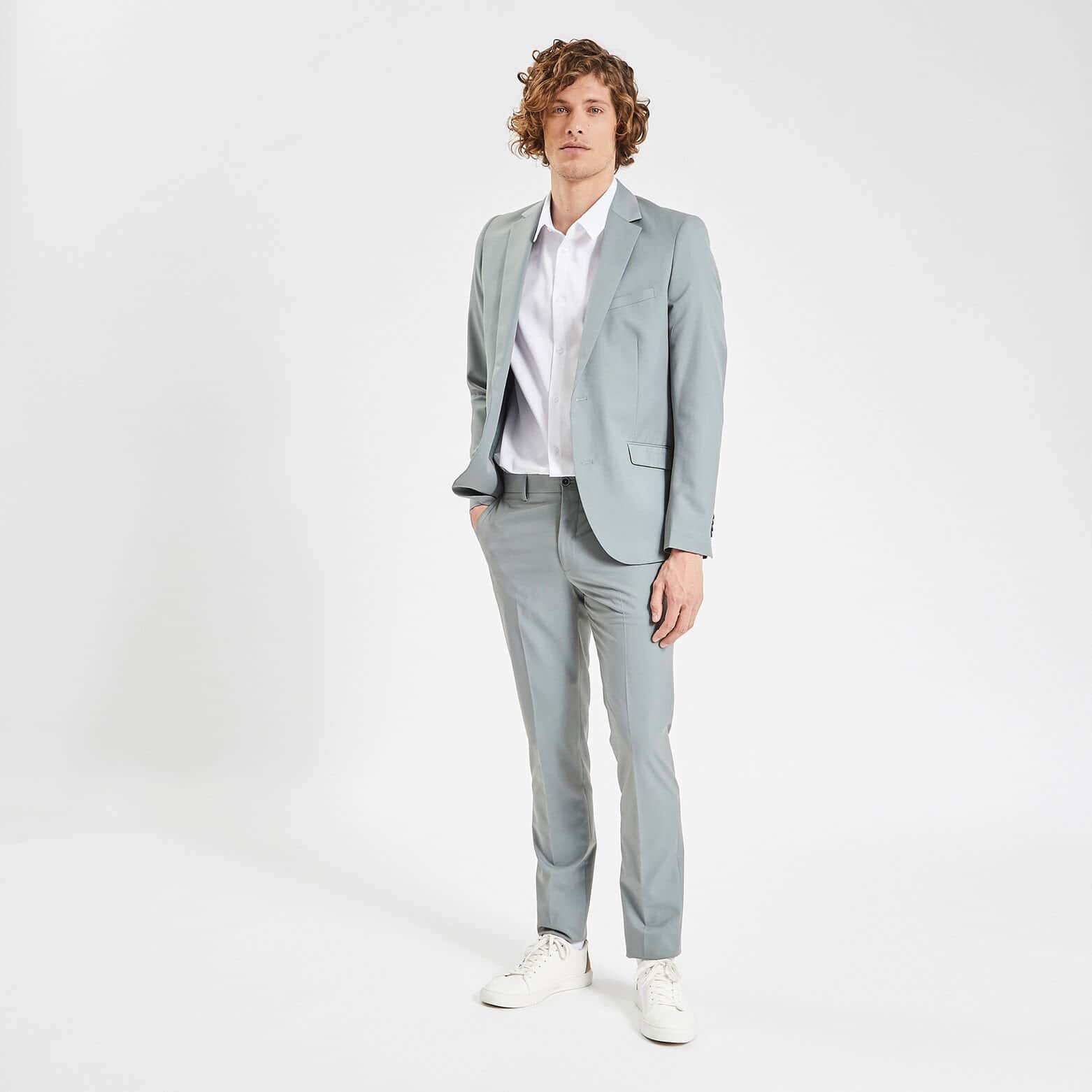 Chemisette regular sans repassage unie coton Blanc