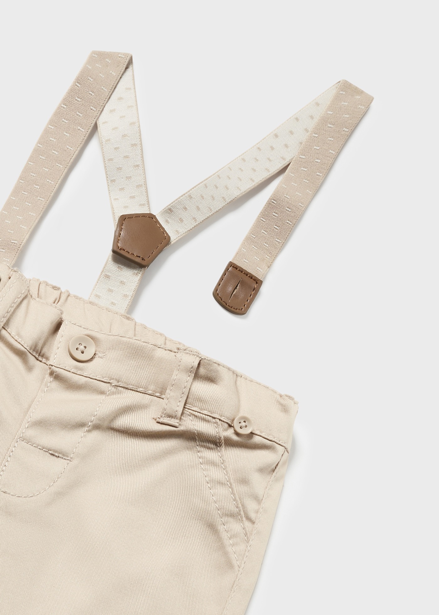 Calças com suspensórios brancas Better Cotton para recém-nascidos