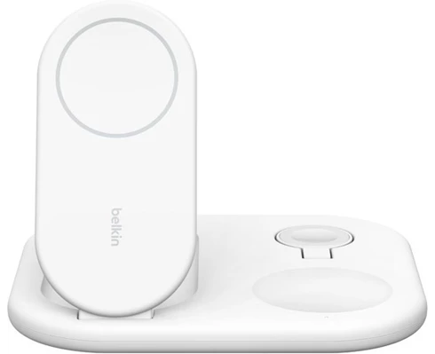Belkin 3-in-1 MagSafe Compatible Qi2 Wireless Stand/Pad, white