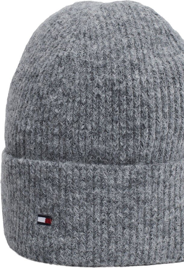 Tommy Hilfiger ESSENTIAL FLAG FUZZY BEANIE Mid grey melange