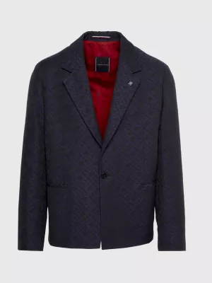 Blazer oversized com monograma jacquard