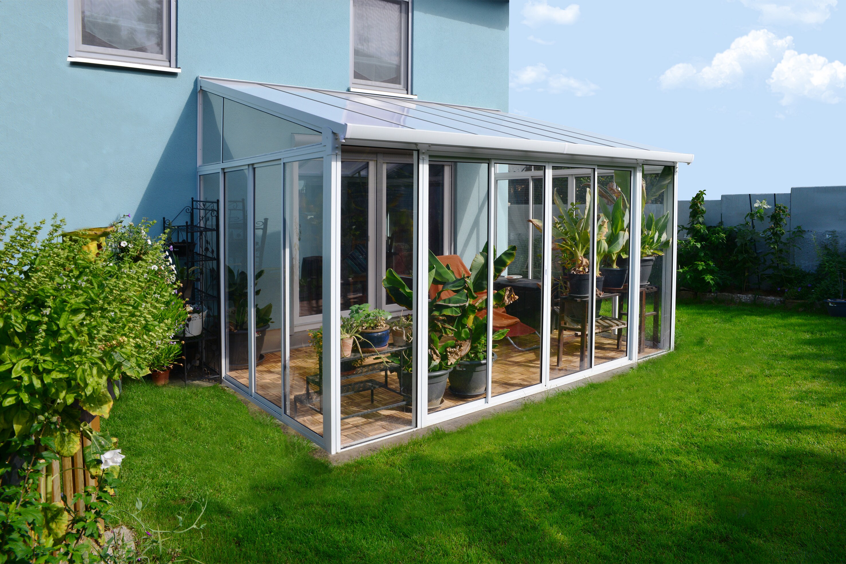 Palram - CanopiaSanRemo Wintergarten, weiß in cm H 285-310 cm x B 295 cm x T 430 cm