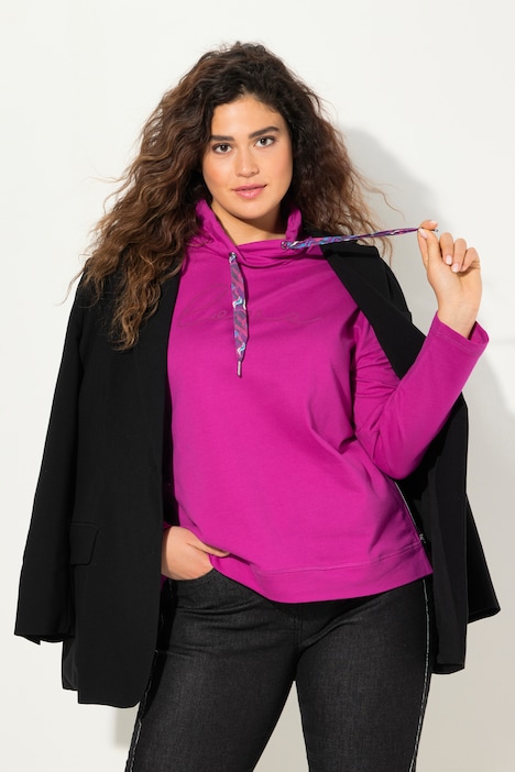 Sweatshirt, Stehkragen, Saum-Zipper, Langarm