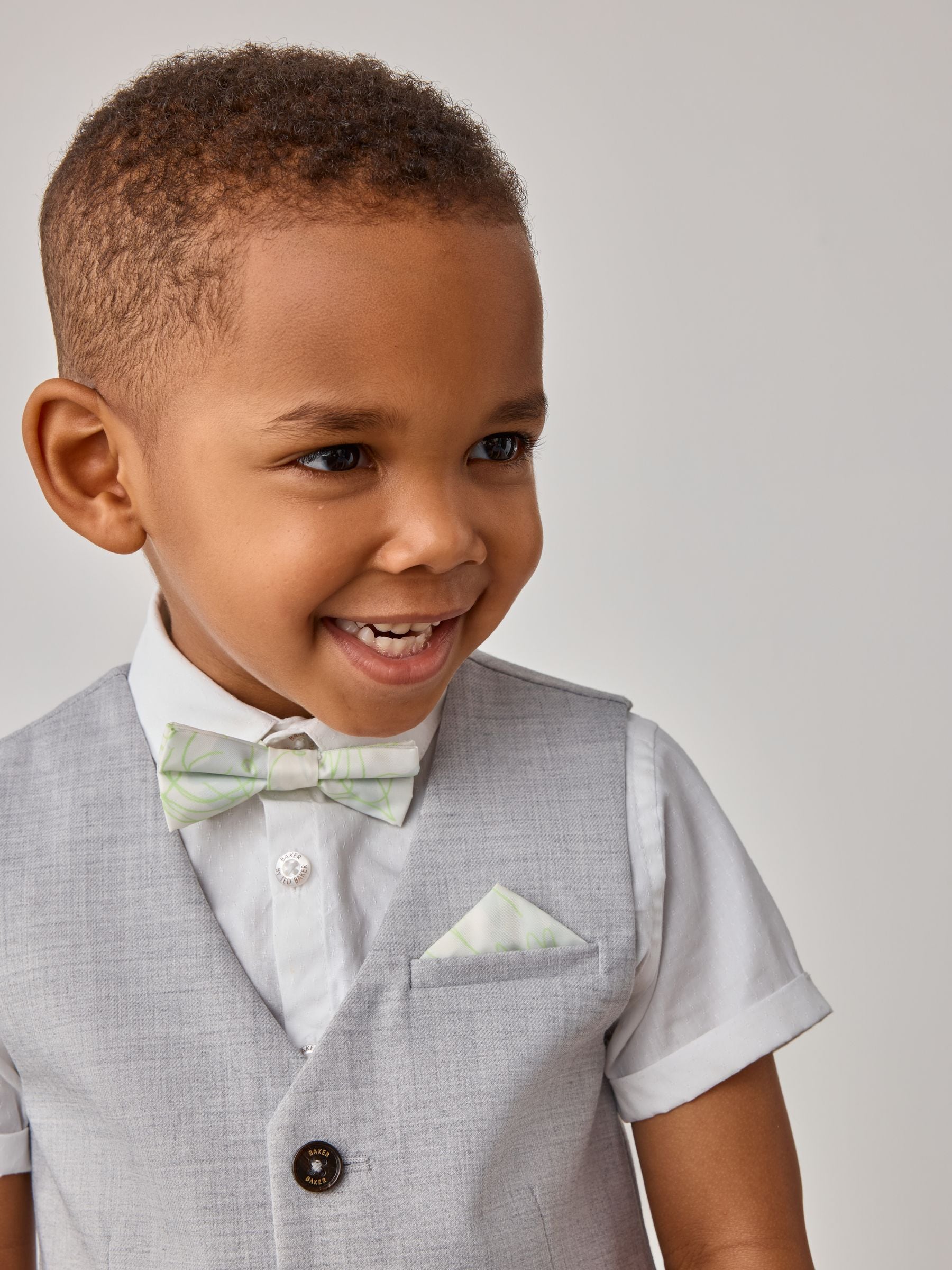 Baker by Ted Baker Grey Shirt Waistcoat and Shorts Set