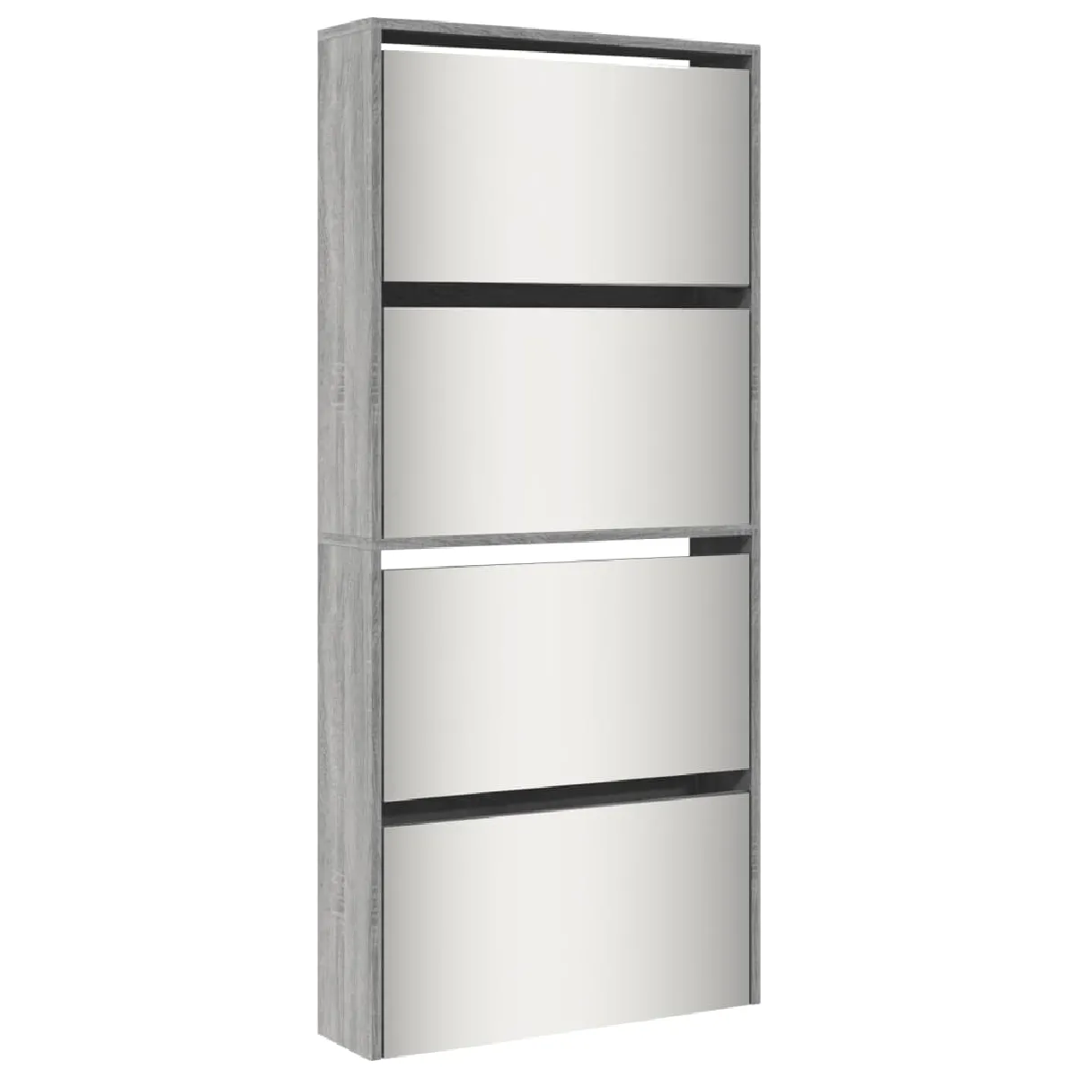vidaXL Armoire à chaussures miroir - Sonoma gris 63x17x134 cm