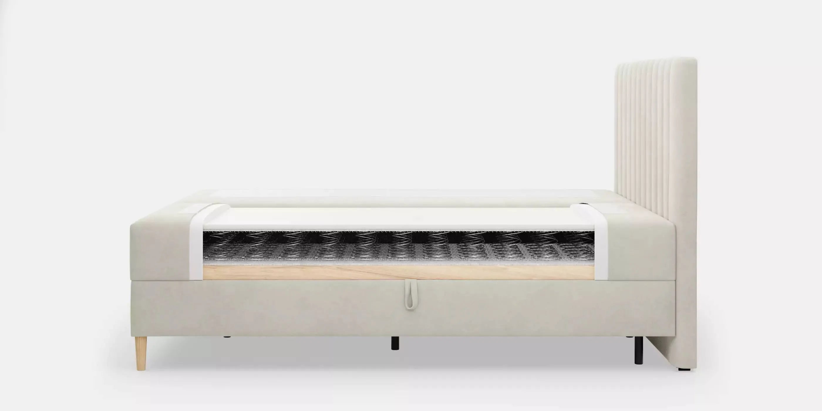 by fonQ Pazara Boxspring met Opbergruimte 180 x 200 cm - Beige / Naturel